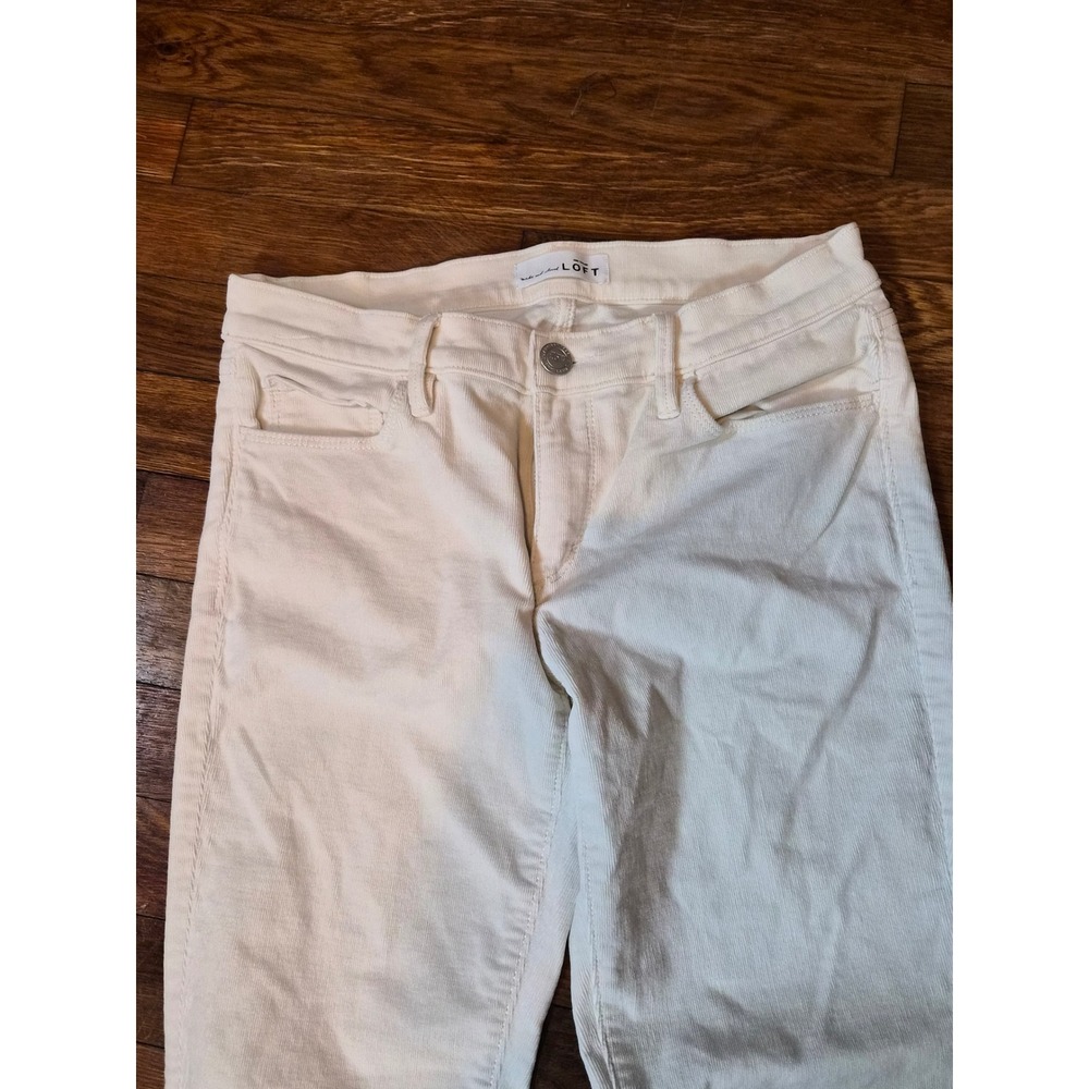 Loft Modern Skinny Corduroy Pants 26/2 Cream Ivory Off White Boho Cottagecore